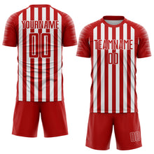 Загрузить изображение в средство просмотра галереи, Custom Red White Stripe Sports Sublimation Soccer Uniform Jersey