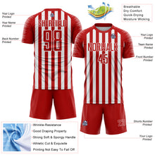 Загрузить изображение в средство просмотра галереи, Custom Red White Stripe Sports Sublimation Soccer Uniform Jersey