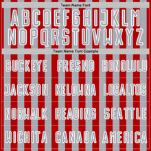 Charger l'image dans la galerie, Custom Red Gray-White Stripe Sports Sublimation Soccer Uniform Jersey