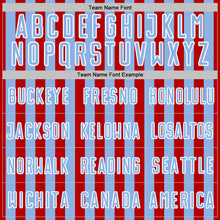 Загрузить изображение в средство просмотра галереи, Custom Red Light Blue-White Stripe Sports Sublimation Soccer Uniform Jersey