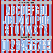 Загрузить изображение в средство просмотра галереи, Custom Red Light Blue-White Stripe Sports Sublimation Soccer Uniform Jersey