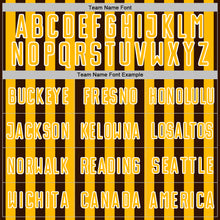 Charger l'image dans la galerie, Custom Brown Gold-White Stripe Sports Sublimation Soccer Uniform Jersey