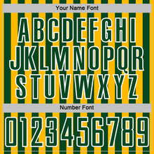 Load image into Gallery viewer, Custom Gold Green-White Stripe Sports Sublimation Soccer Uniform Jersey