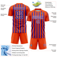 Load image into Gallery viewer, Custom Orange Purple-White Stripe Sports Sublimation Soccer Uniform Jersey