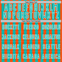 Laden Sie das Bild in den Galerie-Viewer, Custom Orange Aqua-White Stripe Sports Sublimation Soccer Uniform Jersey