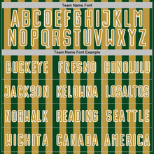 Load image into Gallery viewer, Custom Green Old Gold-White Stripe Sports Sublimation Soccer Uniform Jersey