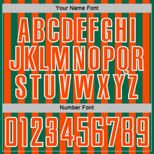 Load image into Gallery viewer, Custom Kelly Green Orange-White Stripe Sports Sublimation Soccer Uniform Jersey