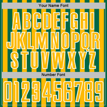 Charger l'image dans la galerie, Custom Kelly Green Gold-White Stripe Sports Sublimation Soccer Uniform Jersey