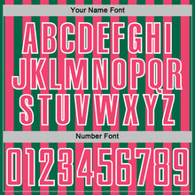 Charger l'image dans la galerie, Custom Kelly Green Neon Pink-White Stripe Sports Sublimation Soccer Uniform Jersey