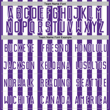 Laden Sie das Bild in den Galerie-Viewer, Custom Purple White Stripe Sports Sublimation Soccer Uniform Jersey