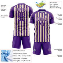 Charger l'image dans la galerie, Custom Purple Cream Stripe Sports Sublimation Soccer Uniform Jersey