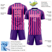 Load image into Gallery viewer, Custom Purple Pink-White Stripe Sports Sublimation Soccer Uniform Jersey