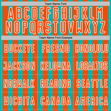 Load image into Gallery viewer, Custom Aqua Orange-White Stripe Sports Sublimation Soccer Uniform Jersey