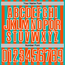 Load image into Gallery viewer, Custom Aqua Orange-White Stripe Sports Sublimation Soccer Uniform Jersey