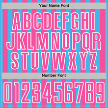 Load image into Gallery viewer, Custom Sky Blue Pink-White Stripe Sports Sublimation Soccer Uniform Jersey