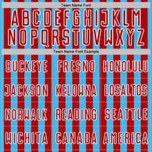 Load image into Gallery viewer, Custom Sky Blue Red-White Stripe Sports Sublimation Soccer Uniform Jersey