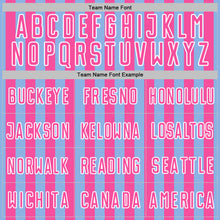 Load image into Gallery viewer, Custom Light Blue Pink-White Stripe Sports Sublimation Soccer Uniform Jersey