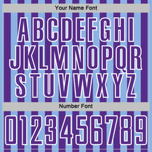 Load image into Gallery viewer, Custom Light Blue Purple-White Stripe Sports Sublimation Soccer Uniform Jersey