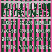 Load image into Gallery viewer, Custom Pink Green-White Stripe Sports Sublimation Soccer Uniform Jersey