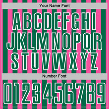 Load image into Gallery viewer, Custom Pink Kelly Green-White Stripe Sports Sublimation Soccer Uniform Jersey