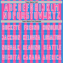 Load image into Gallery viewer, Custom Powder Blue Pink-White Stripe Sports Sublimation Soccer Uniform Jersey