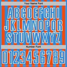 Load image into Gallery viewer, Custom Powder Blue Orange-White Stripe Sports Sublimation Soccer Uniform Jersey