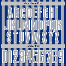 Load image into Gallery viewer, Custom Royal Gray-White Stripe Sports Sublimation Soccer Uniform Jersey