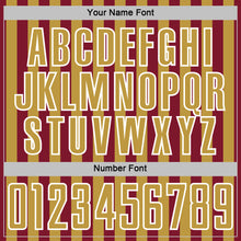 Load image into Gallery viewer, Custom Crimson Old Gold-White Stripe Sports Sublimation Soccer Uniform Jersey