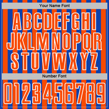 Load image into Gallery viewer, Custom Thunder Blue Orange-White Stripe Sports Sublimation Soccer Uniform Jersey
