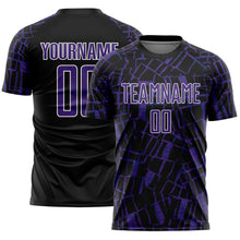 Загрузить изображение в средство просмотра галереи, Custom Black Purple-White Abstract Line Sports Sublimation Soccer Uniform Jersey
