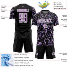 Загрузить изображение в средство просмотра галереи, Custom Black Light Purple-White Abstract Line Sports Sublimation Soccer Uniform Jersey