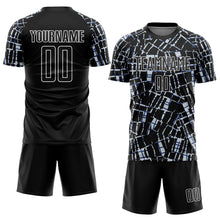 Загрузить изображение в средство просмотра галереи, Custom Black Silver-White Abstract Line Sports Sublimation Soccer Uniform Jersey