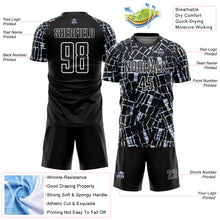 Загрузить изображение в средство просмотра галереи, Custom Black Silver-White Abstract Line Sports Sublimation Soccer Uniform Jersey