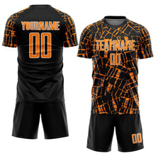 Charger l'image dans la galerie, Custom Black Bay Orange-White Abstract Line Sports Sublimation Soccer Uniform Jersey