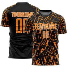 Charger l'image dans la galerie, Custom Black Bay Orange-White Abstract Line Sports Sublimation Soccer Uniform Jersey