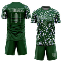 Charger l'image dans la galerie, Custom Green White Abstract Line Sports Sublimation Soccer Uniform Jersey