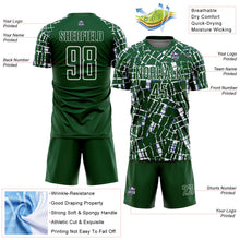 Charger l'image dans la galerie, Custom Green White Abstract Line Sports Sublimation Soccer Uniform Jersey
