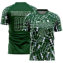 Charger l'image dans la galerie, Custom Green White Abstract Line Sports Sublimation Soccer Uniform Jersey