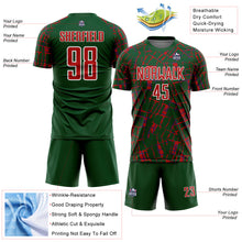 Charger l'image dans la galerie, Custom Green Red-White Abstract Line Sports Sublimation Soccer Uniform Jersey