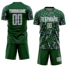 Загрузить изображение в средство просмотра галереи, Custom Green Gray-White Abstract Line Sports Sublimation Soccer Uniform Jersey