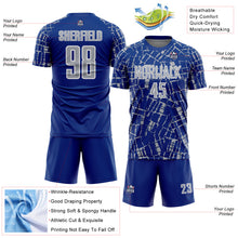 Load image into Gallery viewer, Custom Royal Gray-White Abstract Line Sports Sublimation Soccer Uniform Jersey
