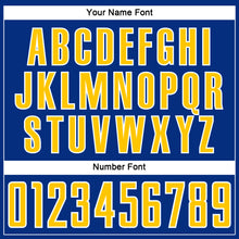 Load image into Gallery viewer, Custom Royal Yellow-White Abstract Line Sports Sublimation Soccer Uniform Jersey