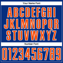 Load image into Gallery viewer, Custom Royal Orange-White Abstract Line Sports Sublimation Soccer Uniform Jersey