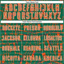 Загрузить изображение в средство просмотра галереи, Custom Kelly Green Orange-White Abstract Line Sports Sublimation Soccer Uniform Jersey