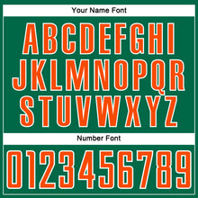 Загрузить изображение в средство просмотра галереи, Custom Kelly Green Orange-White Abstract Line Sports Sublimation Soccer Uniform Jersey