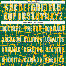 Load image into Gallery viewer, Custom Kelly Green Gold-White Abstract Line Sports Sublimation Soccer Uniform Jersey