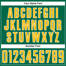 Load image into Gallery viewer, Custom Kelly Green Gold-White Abstract Line Sports Sublimation Soccer Uniform Jersey