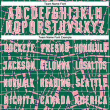 Загрузить изображение в средство просмотра галереи, Custom Kelly Green Medium Pink-White Abstract Line Sports Sublimation Soccer Uniform Jersey