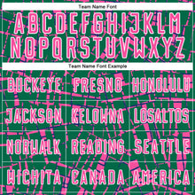 Загрузить изображение в средство просмотра галереи, Custom Kelly Green Pink-White Abstract Line Sports Sublimation Soccer Uniform Jersey