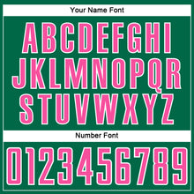 Загрузить изображение в средство просмотра галереи, Custom Kelly Green Pink-White Abstract Line Sports Sublimation Soccer Uniform Jersey